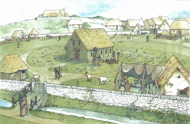 Illustration of the Celtic monastary
