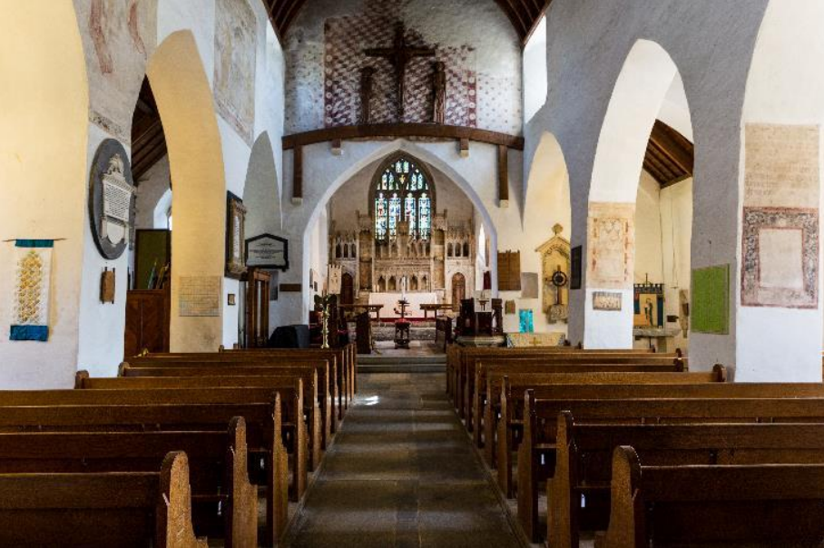 The pews in St Illtud's Llantwit Major